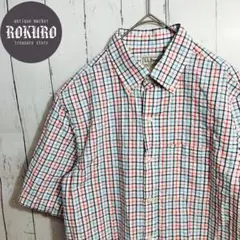 L.L. Beanエルエルビーン　シアサッカー格子柄　半袖シャツ Sサイズ