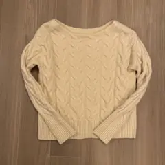 IENA ケーブル編みアイボリーセーター 長袖