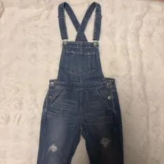 GYDA デニムサロペット ライトブルー ダメージ加工