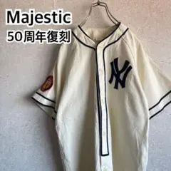 MLB 1番人気 ヤンキース 50s 50周年記念 復刻 ベースボールシャツのサムネイル