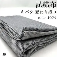 J9　0905-9　試織布　キバタ　1ｍ　変わり織　綿100％　生地　2色柄
