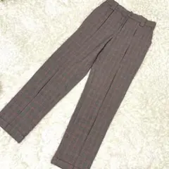 ZARA【S Mサイズ相当】レディースパンツ　ザラ　チェック柄　黒赤白　秋色