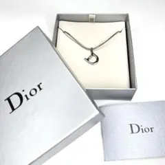 Christian Dior Dロゴ CD刻印 シルバー ネックレス
