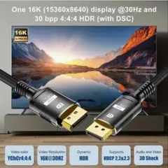 DP 2.1 16K HD Vision DisplayPortケーブル