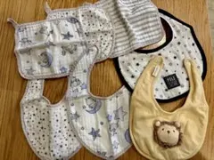 プティマイン・POLO スタイ　よだれかけ 4枚セット＋ガーゼ3点セット