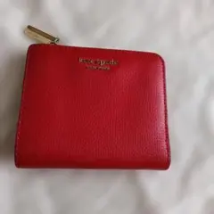 kate spade レザー 二つ折り財布 レッド