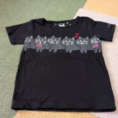 rough 黒猫デザイン Tシャツ M (110-120)
