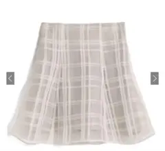 GRL tu1028 インパン裏地付きチェック柄フレアミニスカート