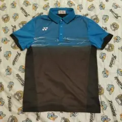 タイムセール！　YONEX ポロシャツ 青/黒 　サイズユニM