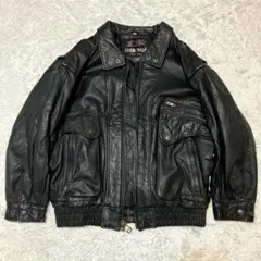 レザージャケット ボンバー　A1 G2 洋革　ラム　L相当　短丈　ブラック