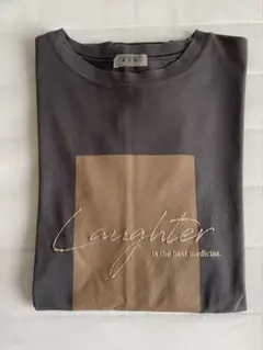 【Bab】箔プリントロングTシャツ　フリーサイズ