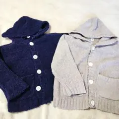 ❣️【90】西松屋 ツインコーデ カーディガン ネイビー 男の子 女の子