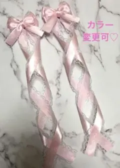 【カラー変更可】量産型 クロス ヘアクリップ 姫リボン♡3クロス♡