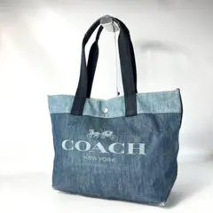 COACH コーチ デニム トートバッグ ハンドバッグ キャンバス