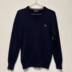 FRED PERRY ネイビー Vネックセーター 長袖