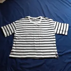 ストライプ 半袖 Tシャツ ポケット付きのサムネイル