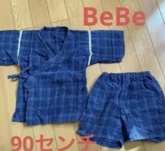 BeBe 甚平 90センチ チェック柄　上下セット