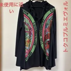 【未使用に近い】✨トクコプルミエヴォル✨黒地前開羽織物チュニック❣️オーストラリア