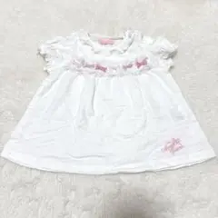 新品　メゾピアノ フリル付きホワイトシャツ　80