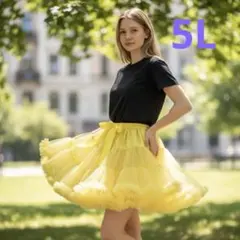 美品❤️パニエ 40cm イエロー 5L チュチュ スカート ボリューム チュール
