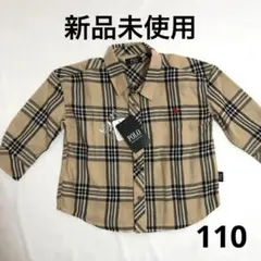 POLO ベージュ チェック柄 長袖シャツ