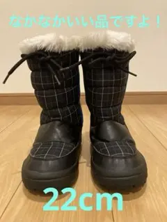 HOP.DO! スノーブーツ ブラック/チェック柄 サイズ22cm