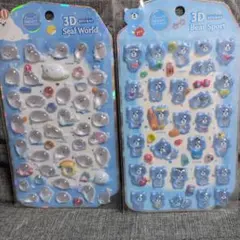 韓国 アザラシ&ブルーベア ドロップシール