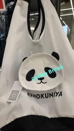 [未開封新品]上野限定KINOKUNIYA 紀伊國屋パンダコンパクトエコバッグのサムネイル