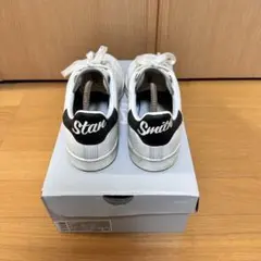 adidasStanSmith White Black Cursive Heel