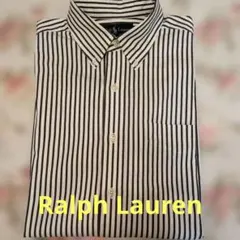 Ralph Lauren ストライプ 長袖ドレスシャツ Lsize 青タグ