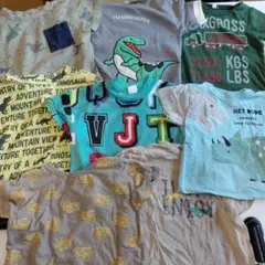 男の子ベビー服☆Tシャツ8点まとめ売り☆90サイズ☆恐竜車チーズかっこいい