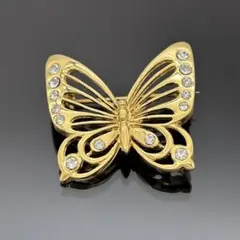 【新品未使用】ハナエモリ 蝶モチーフ ブローチ ゴールド バタフライのサムネイル