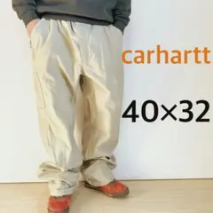 カーハート　Carhartt　ワークパンツ　デニム　グレー　40×32　ゆるダボ