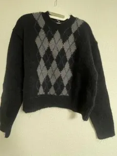 ダイヤモンド柄 長袖ニット 未使用
