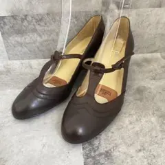 【希少】huella ウエラ ウェッジソール パンプス ブラウン スペイン製