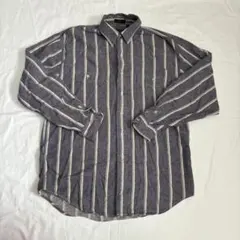 90s エディーバウアー 黒タグ ストライプシャツ 古着