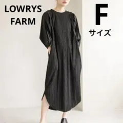 LOWRYS FARM バルーンスリーブ 切り替えプリーツワンピース ブラック