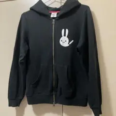 CUNE ブラック パーカー Mサイズ ウサギプリント　キューン