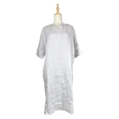 yuni 2025 リネン Vネック ワイド ワンピース 麻 フリー 洗える