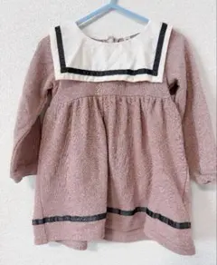 バースデイ☆ピンク裏起毛セーラーワンピース　90サイズ　ベビー　女の子