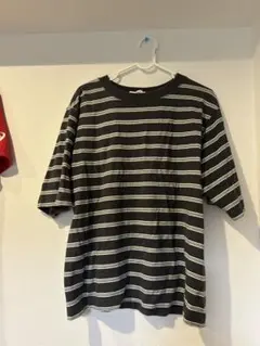 ストライプデザイン五分袖Tシャツ