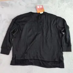 裏起毛ストレッチ長袖トップス 黒