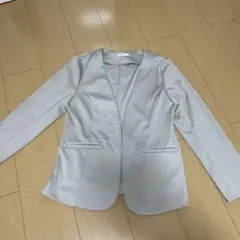 ノーカラージャケット ライトグレーのサムネイル