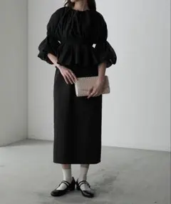 BONLECILL noirシアーブラウス＆シアー切替ノースリーブコクーンドレス