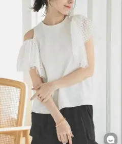 【完売品】Donoban チュールレースアシメTee ホワイトのサムネイル