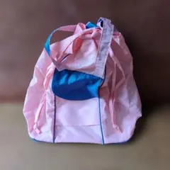 シュパッとたためるエコバッグ リップストップ ピンク×ブルー - メルカリ