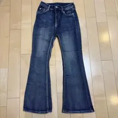 ダークブルー フレアデニム