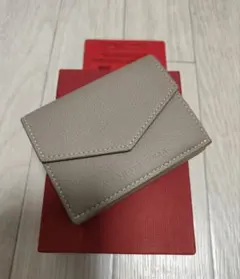 BONAVENTURA スモールウォレットシュリンクレザー　グレージュ×ピンク