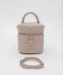 RANDA ハートスタッズ2WAYキルティングバニティバッグ ピンク