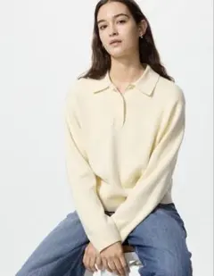 ユニクロ　スムースコットンポロセーター